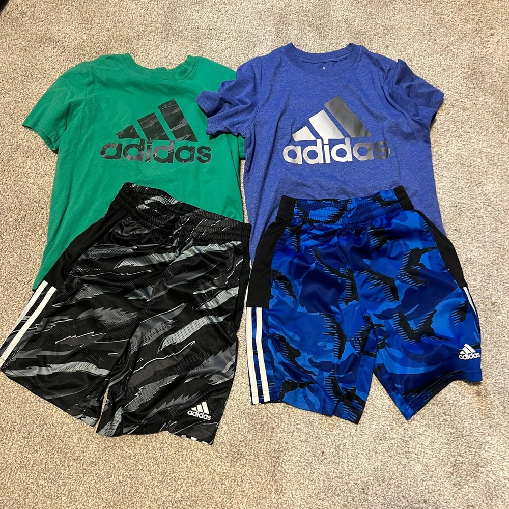 Boys Medium 10/12 adidas bundle lot shirt shorts